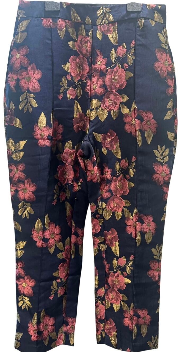 Lulus Floral Gold Thread Women's Pants Size Small NWT